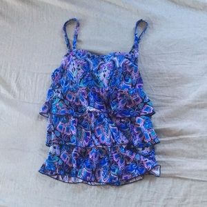 Patterned swim top